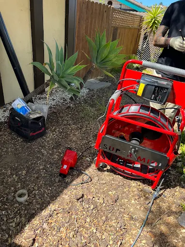 Plumbing equipment on a job site